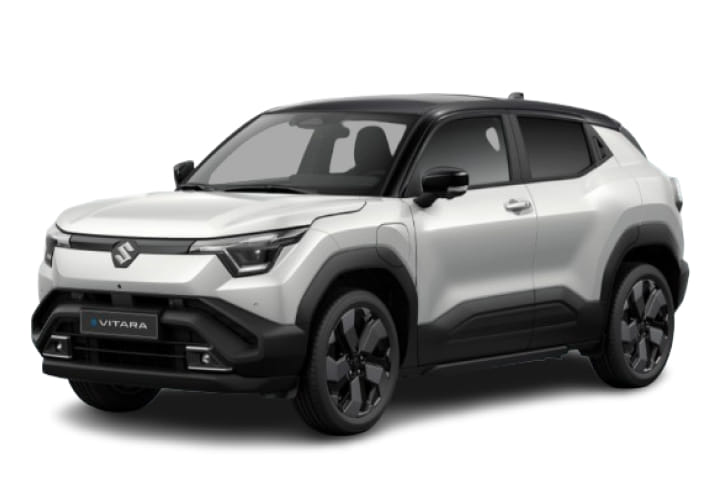 Maruti Suzuki E-vitara Delta 49kwh in Arctic White Pearl × Bluish Black Pearl