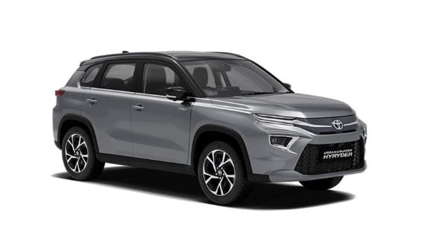 Toyota Urban Cruiser Hyryder S 2wd Neo Drive At in Enticing Silver with Midnight Black
