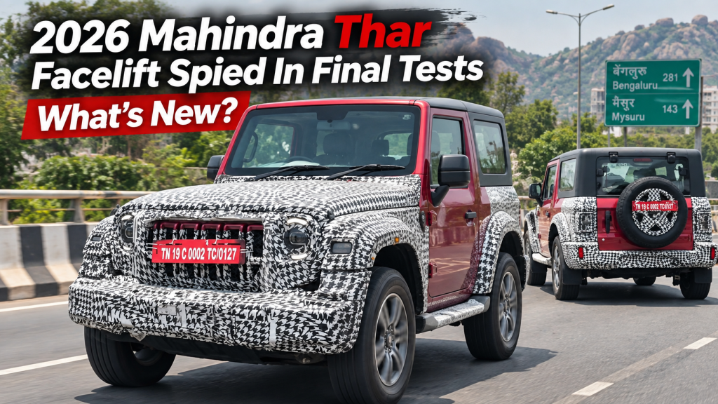 2026 Mahindra Thar Facelift Spied In Final Tests