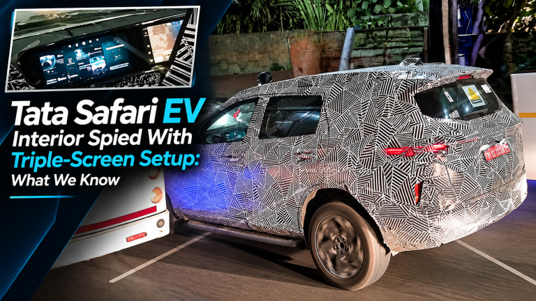 Tata Safari EV Interior Spied With Triple Screen Setup: What We Know