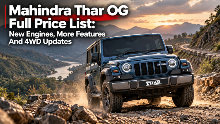 Mahindra Thar Og Full Price List: New Engines, More Features And 4wd Updates